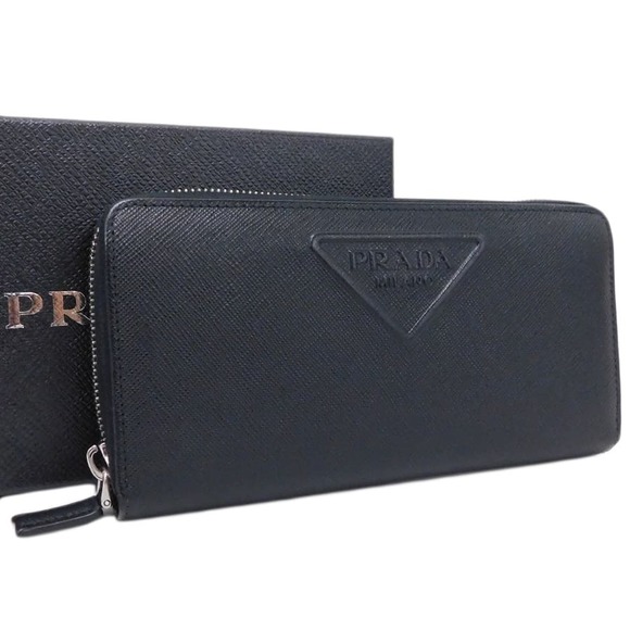 Prada black Wallet Saffiano long card - Picture 1 of 8